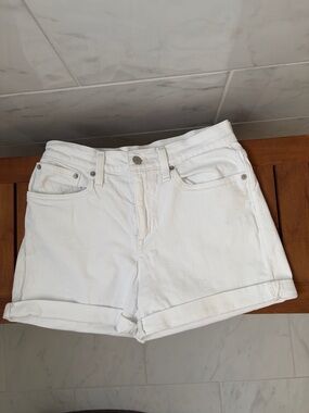 J. Crew White Rolled-Hem Denim Shorts